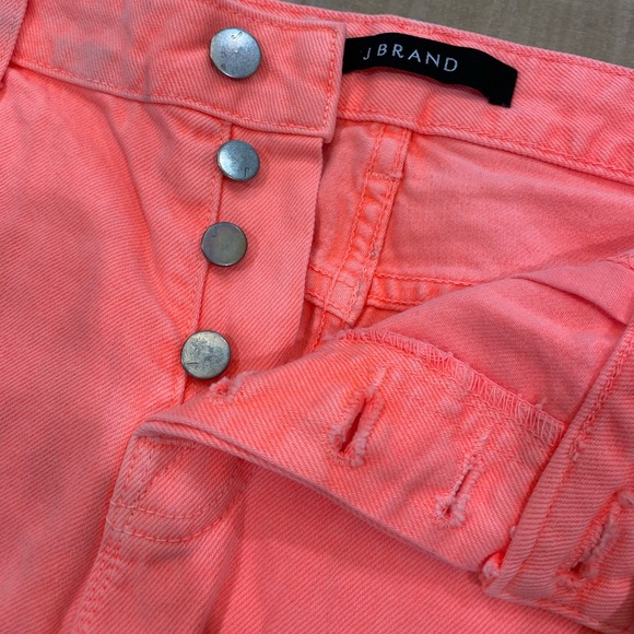 J BRAND JOANIE Low Rise Boy Fit Shorts 27 neon orange jeans short - Picture 3 of 11